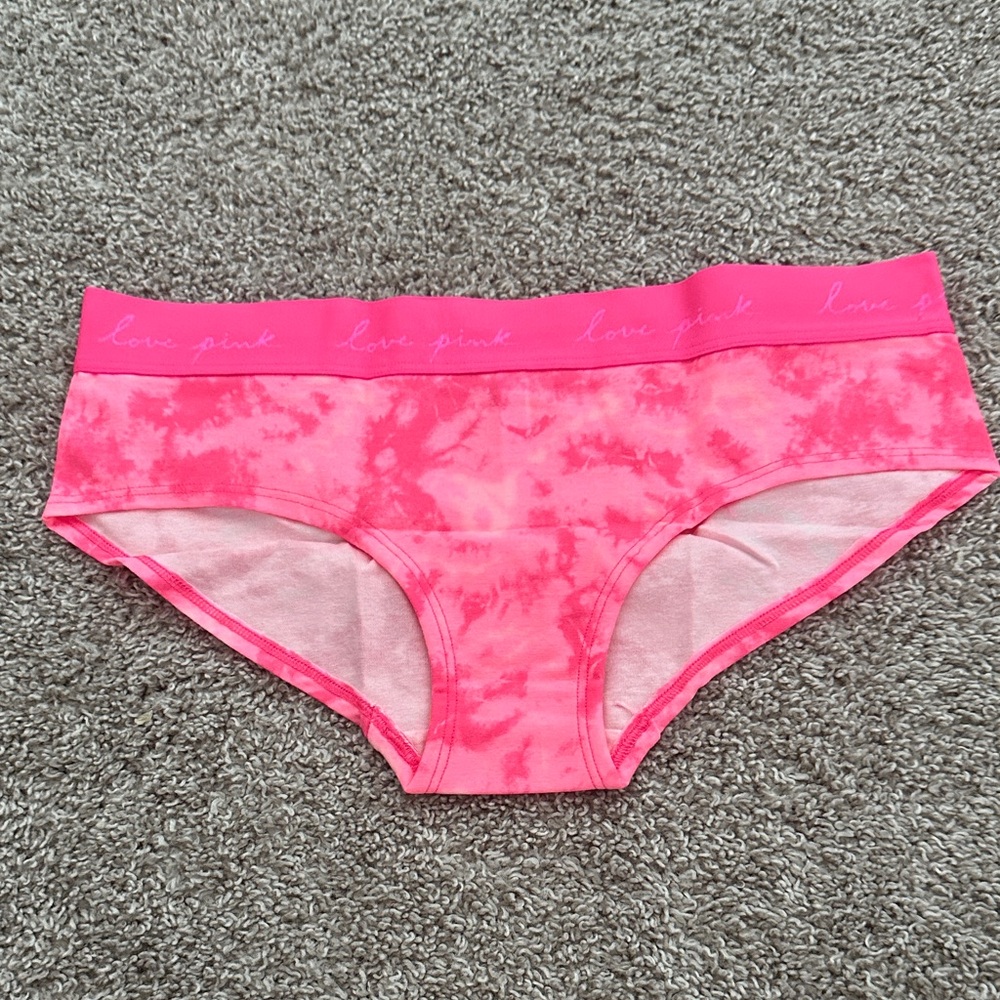 Victoria's Secret PINK Hot Pink Tie-Dye Hipster Panty